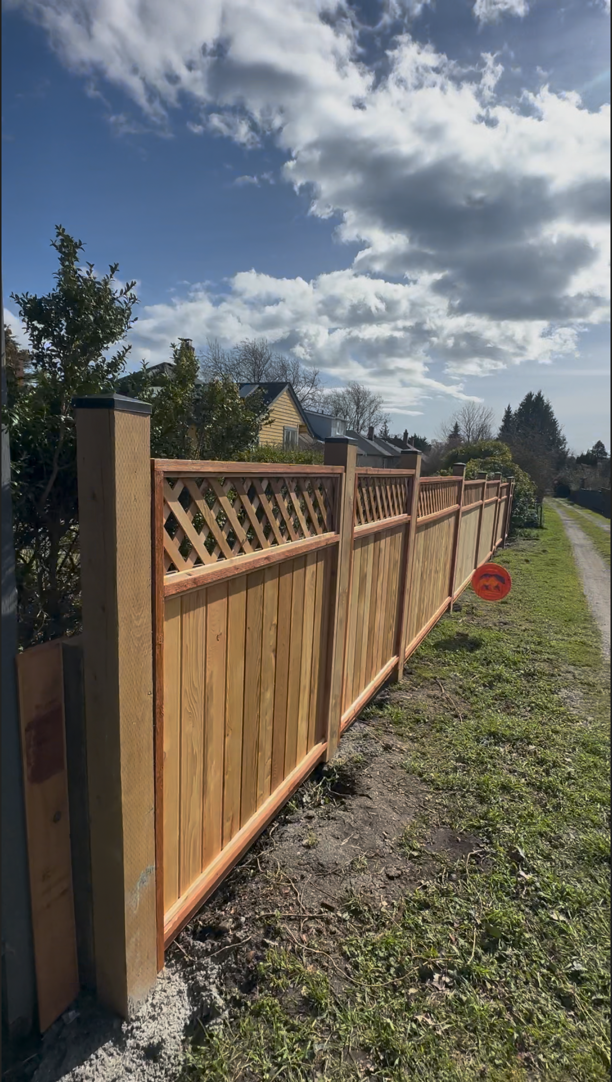 Custom Cedar Fence construction-Complete